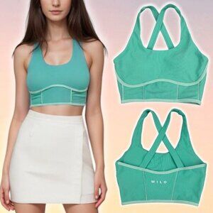 NWT WILO The Label Outline Sports Bra Sz XS Sea Green